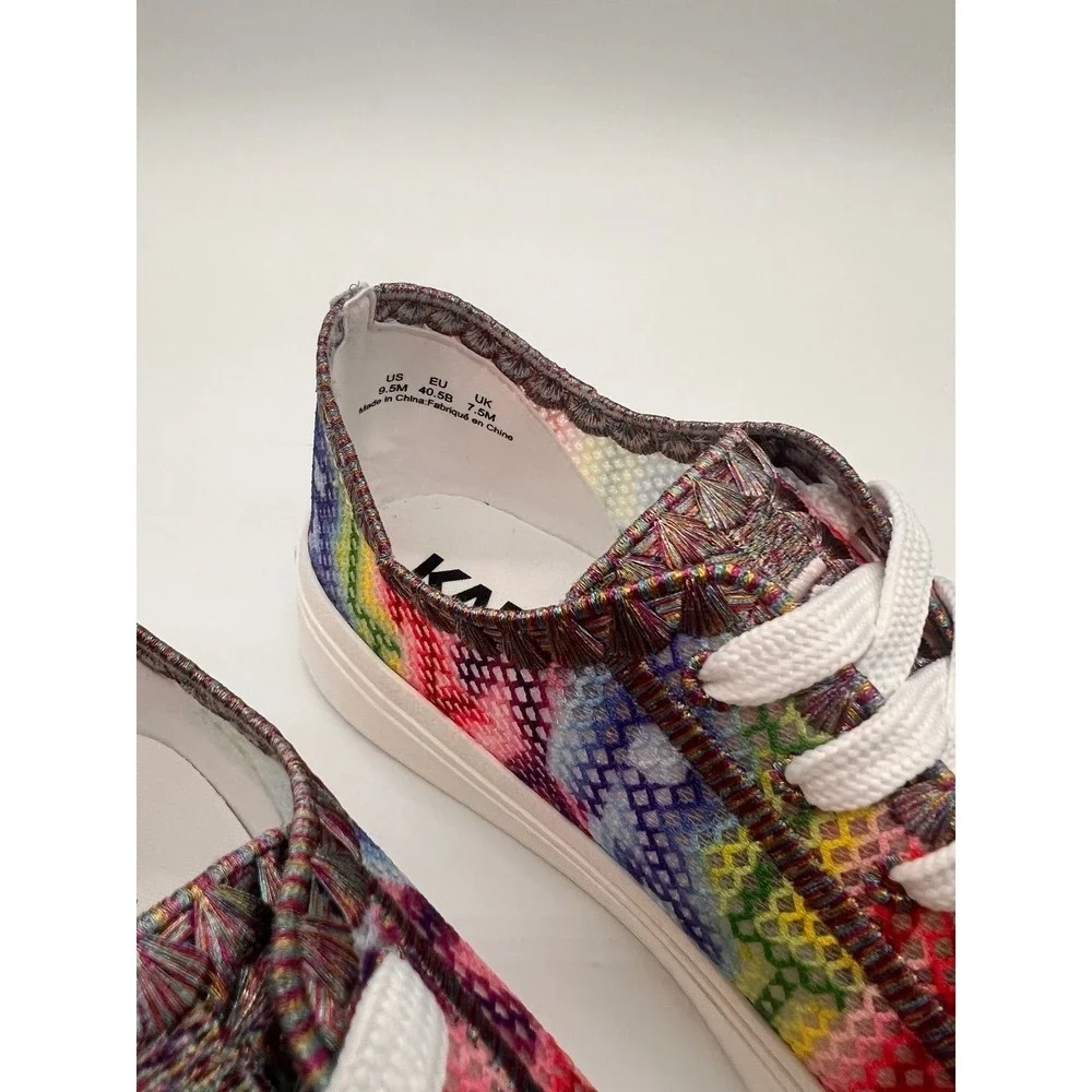 NEW Karl Lagerfeld Paris Gideon Multicolored Mesh Lace Up Sneakers W9.5